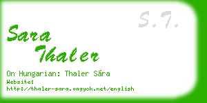 sara thaler business card