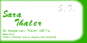 sara thaler business card